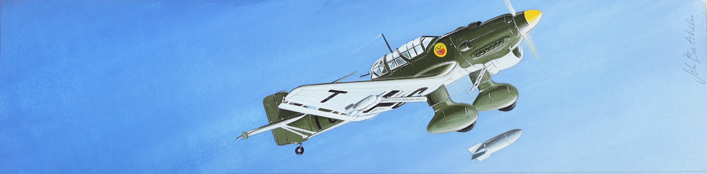 John Henry Batchelor MBE (1936-2019), Military aviation subjects, watercolours (7), largest 40 x 54cm, unframed, Please note this lot attracts an additional import tax of 5% on the hammer price